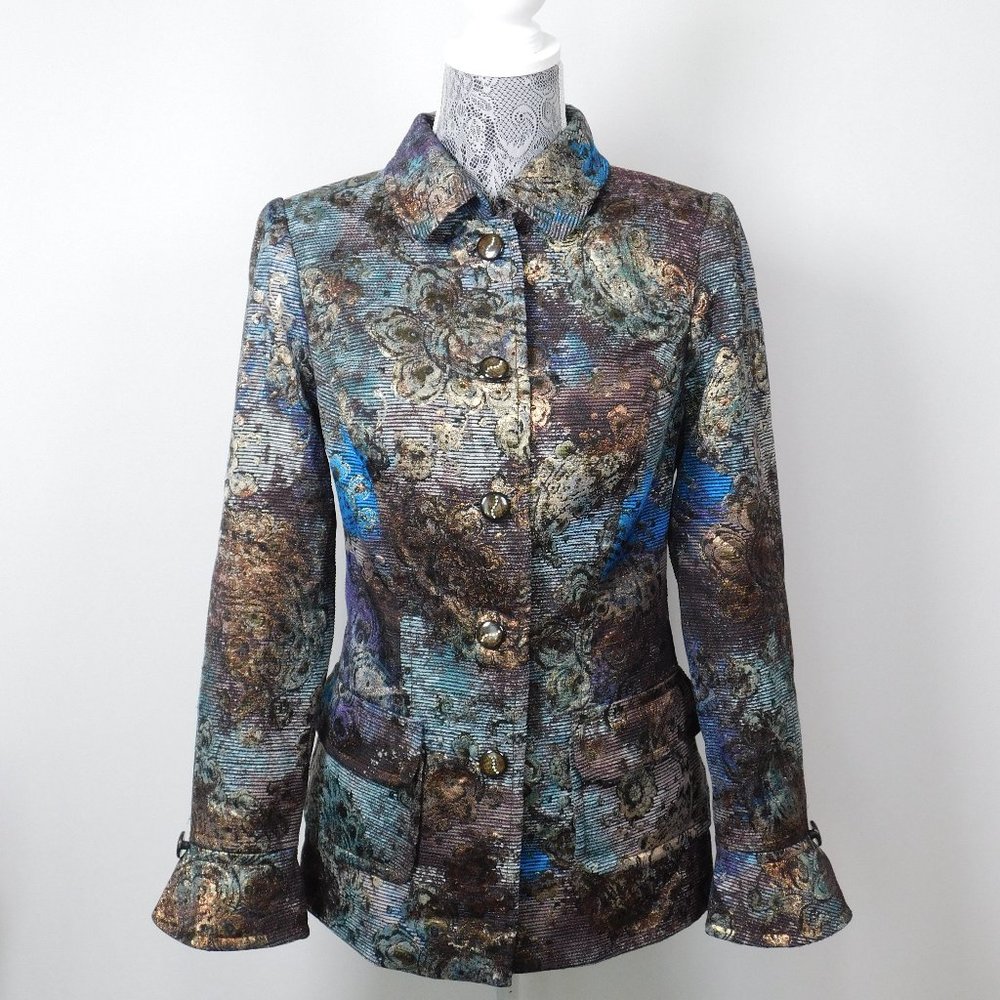 Lourdes Chavez Metallic Floral Jacket S/M